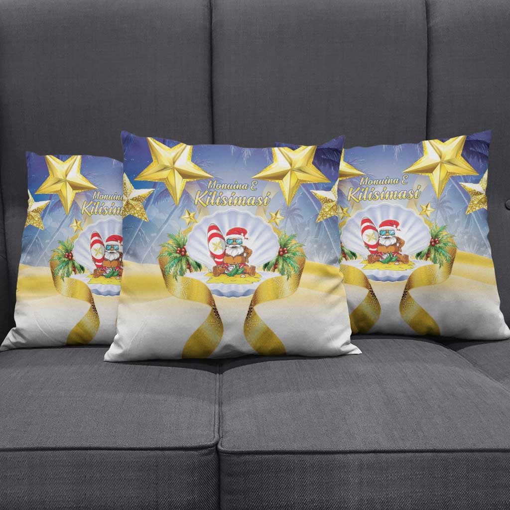 Niue Christmas Pillow Cover Seashell Santa Beach Vibes - Polynesian Pride