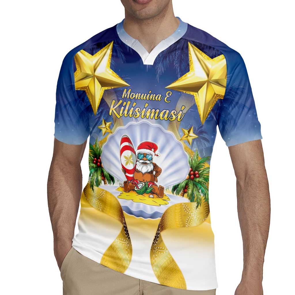 Niue Christmas Rugby Jersey Seashell Santa Beach Vibes - Polynesian Pride