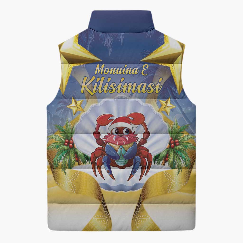 Niue Christmas Sleeveless Puffer Jacket Seashell Santa Beach Vibes - Polynesian Pride