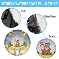 Niue Christmas Spare Tire Cover Seashell Santa Beach Vibes - Polynesian Pride