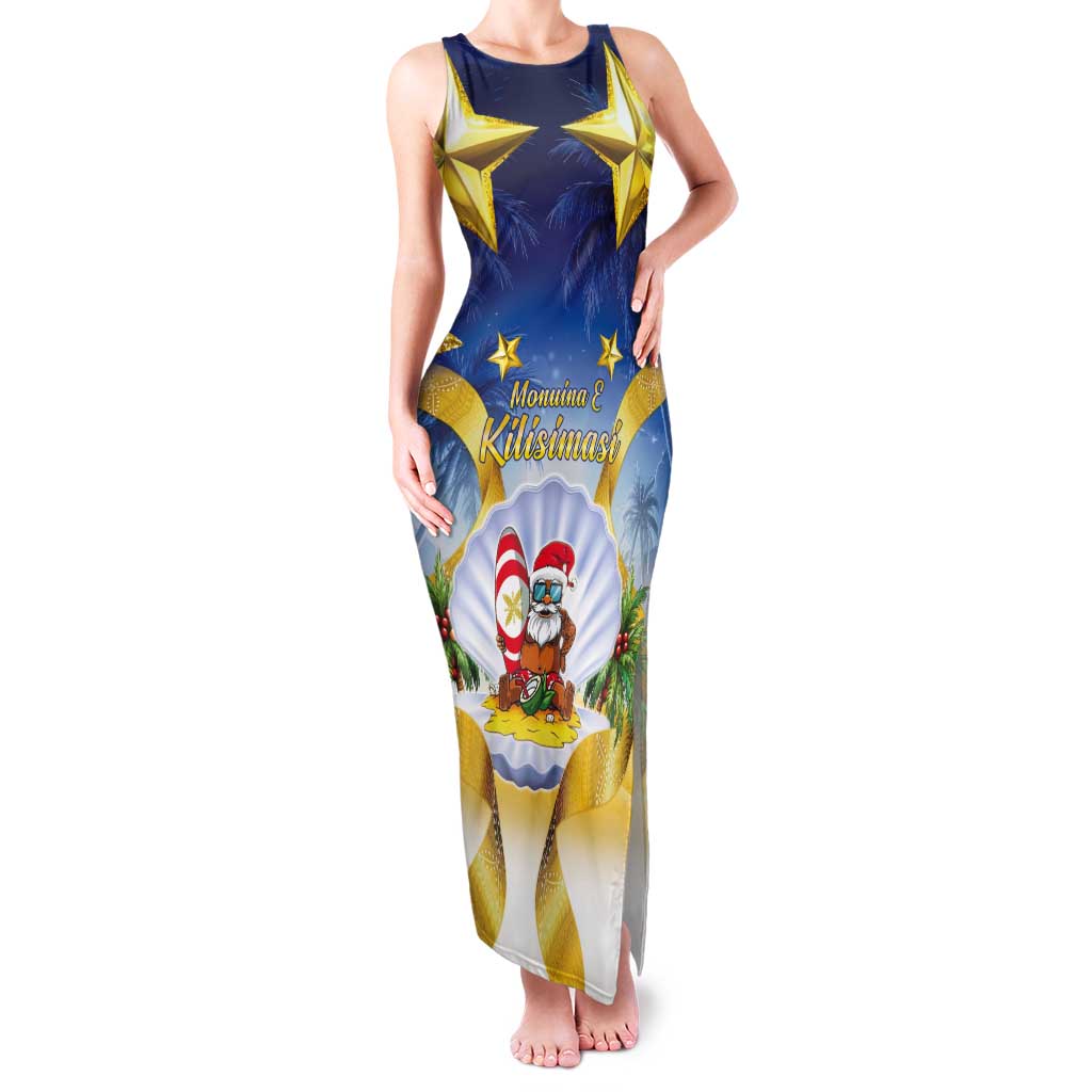 Niue Christmas Tank Maxi Dress Seashell Santa Beach Vibes - Polynesian Pride