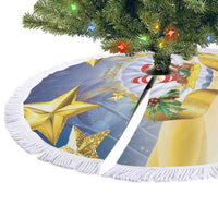 Niue Christmas Tree Skirt Seashell Santa Beach Vibes - Polynesian Pride