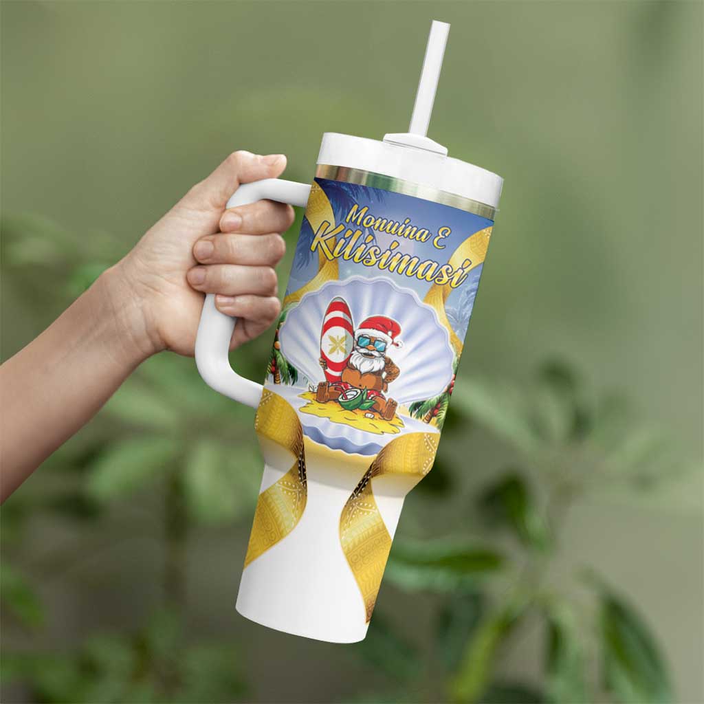 Niue Christmas Tumbler With Handle Seashell Santa Beach Vibes - Polynesian Pride