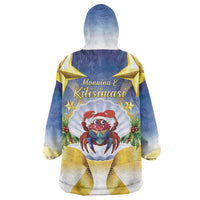 Niue Christmas Wearable Blanket Hoodie Seashell Santa Beach Vibes - Polynesian Pride