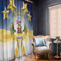 Niue Christmas Window Curtain Seashell Santa Beach Vibes - Polynesian Pride