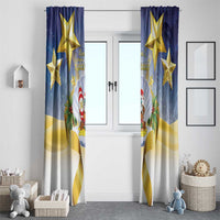 Niue Christmas Window Curtain Seashell Santa Beach Vibes - Polynesian Pride