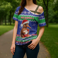 New Zealand Christmas Cross Shoulder Shirt Have Yourself A Kiwi-tastic Christmas - Polynesian Pride