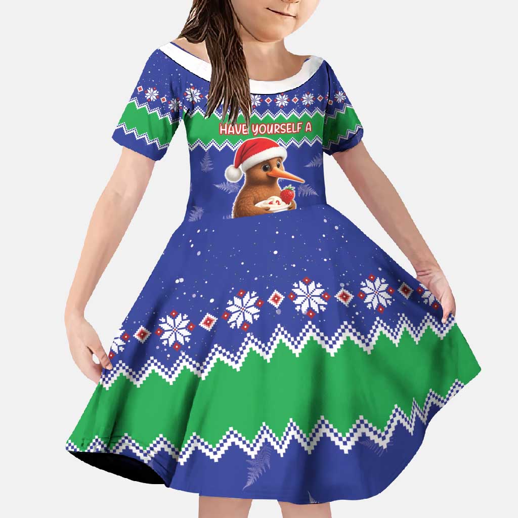New Zealand Christmas Family Matching Short Sleeve Bodycon Dress and Hawaiian Shirt Have Yourself A Kiwi-tastic Christmas - Polynesian Pride