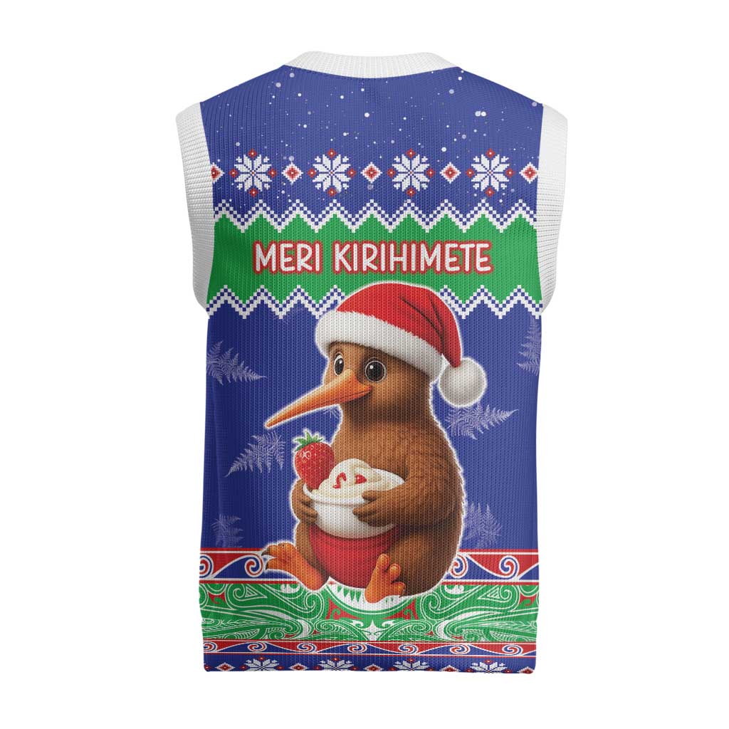 New Zealand Christmas Knitted V-Neck Vest Have Yourself A Kiwi-tastic Christmas - Polynesian Pride