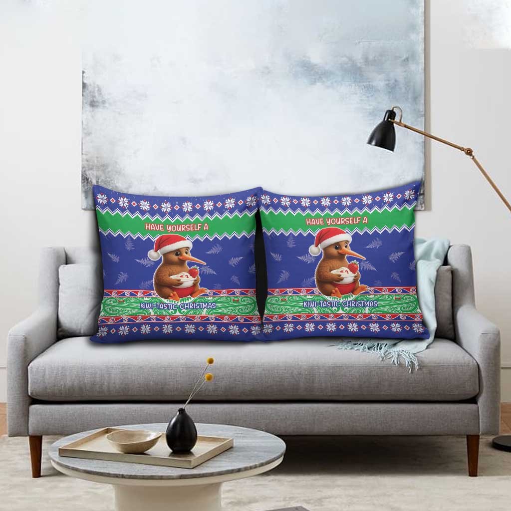 New Zealand Christmas Pillow Cover Have Yourself A Kiwi-tastic Christmas - Polynesian Pride