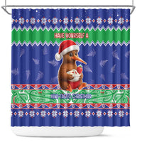 New Zealand Christmas Shower Curtain Have Yourself A Kiwi-tastic Christmas - Polynesian Pride
