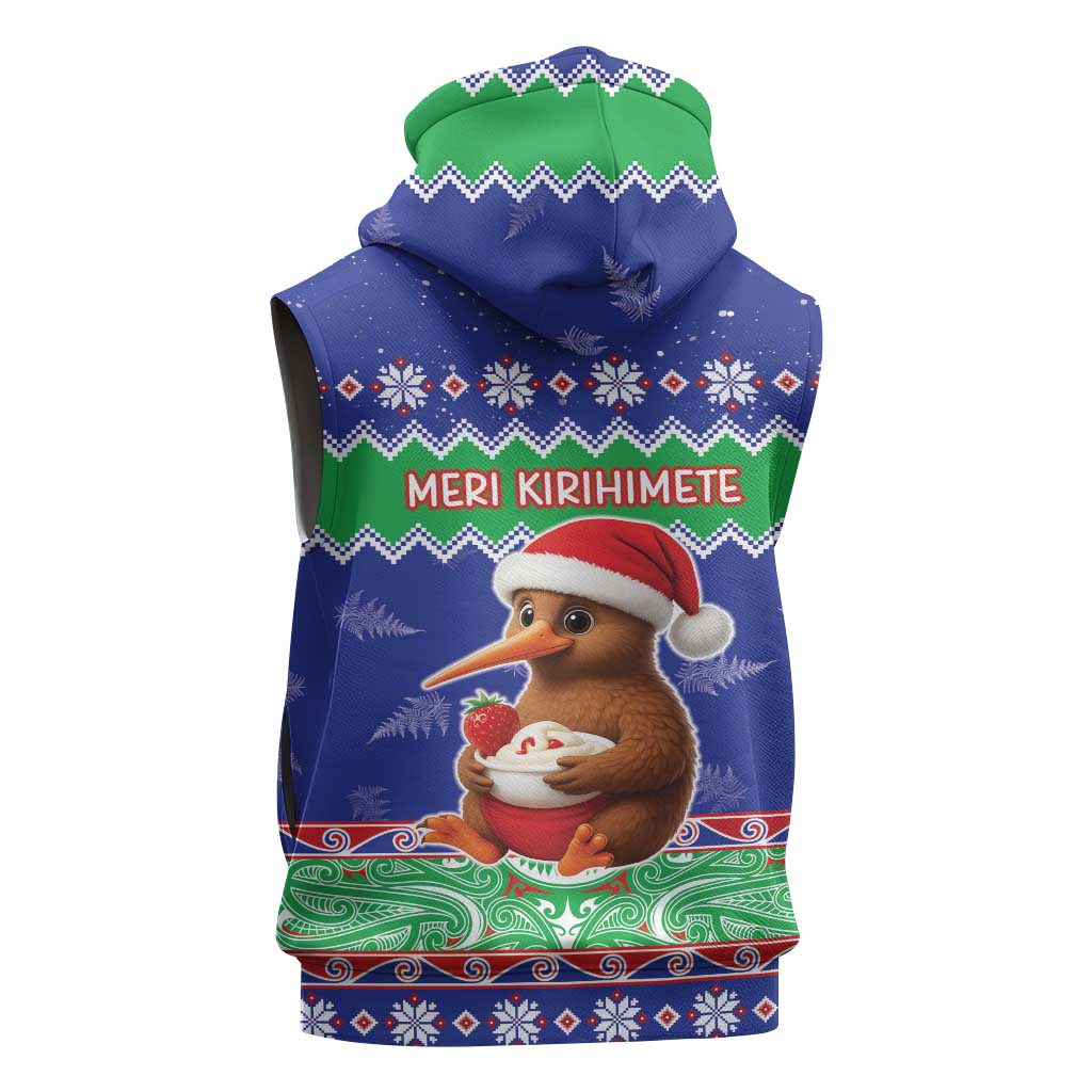 New Zealand Christmas Sleeveless Hoodie Have Yourself A Kiwi-tastic Christmas - Polynesian Pride
