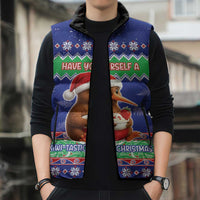 New Zealand Christmas Sleeveless Puffer Jacket Have Yourself A Kiwi-tastic Christmas - Polynesian Pride