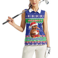 New Zealand Christmas Women Sleeveless Polo Shirt Have Yourself A Kiwi-tastic Christmas - Polynesian Pride