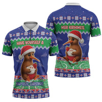 New Zealand Christmas Zipper Polo Shirt Have Yourself A Kiwi-tastic Christmas - Polynesian Pride