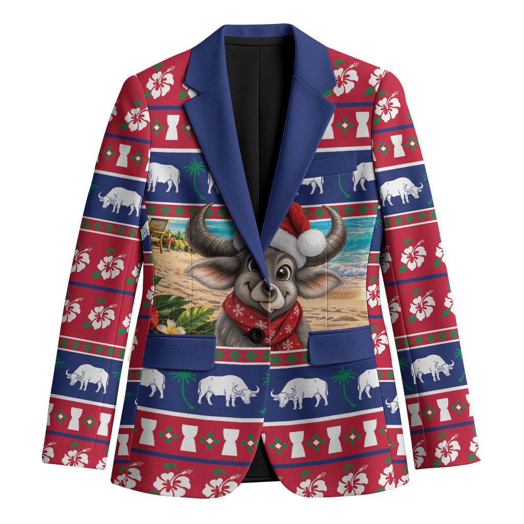 Guam Christmas Blazer Felis Pasgua Carabao Santa LT05 Unisex Red - Polynesian Pride