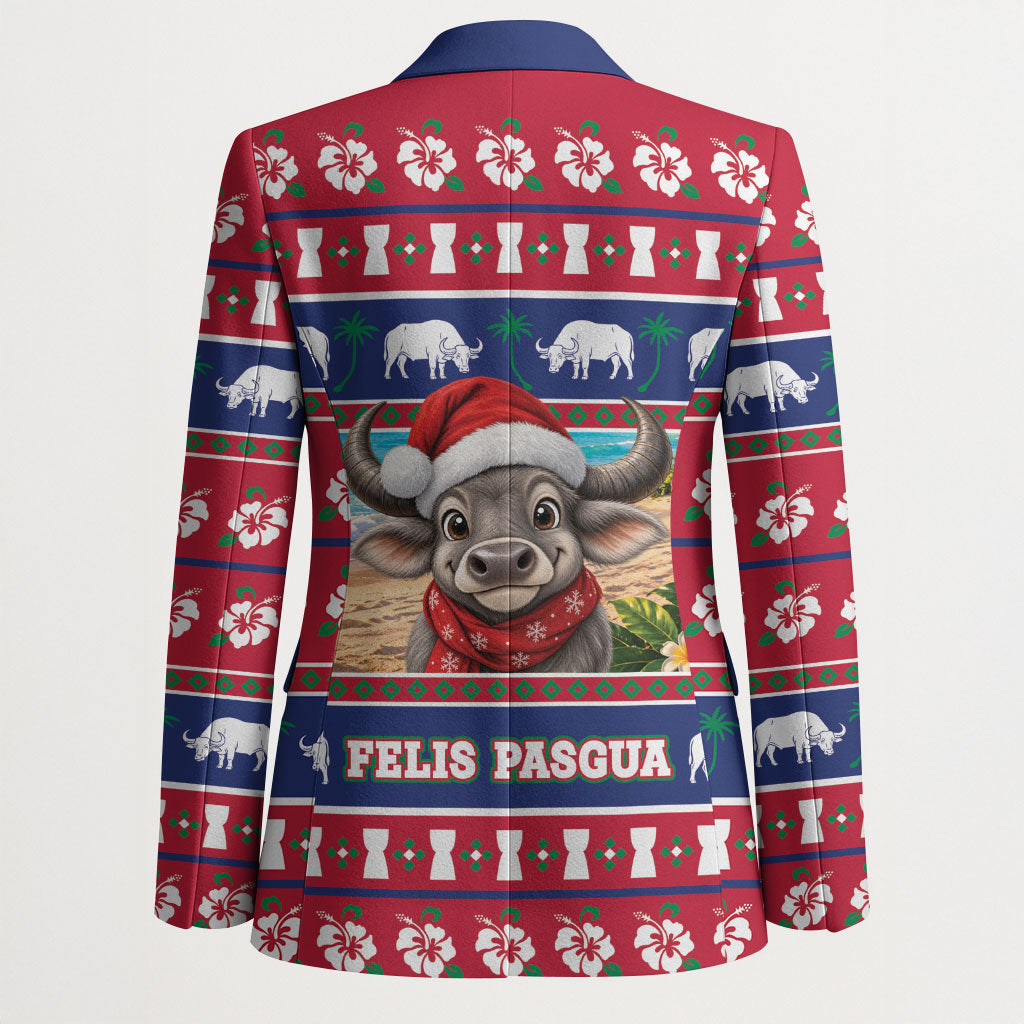 Guam Christmas Blazer Felis Pasgua Carabao Santa LT05 - Polynesian Pride