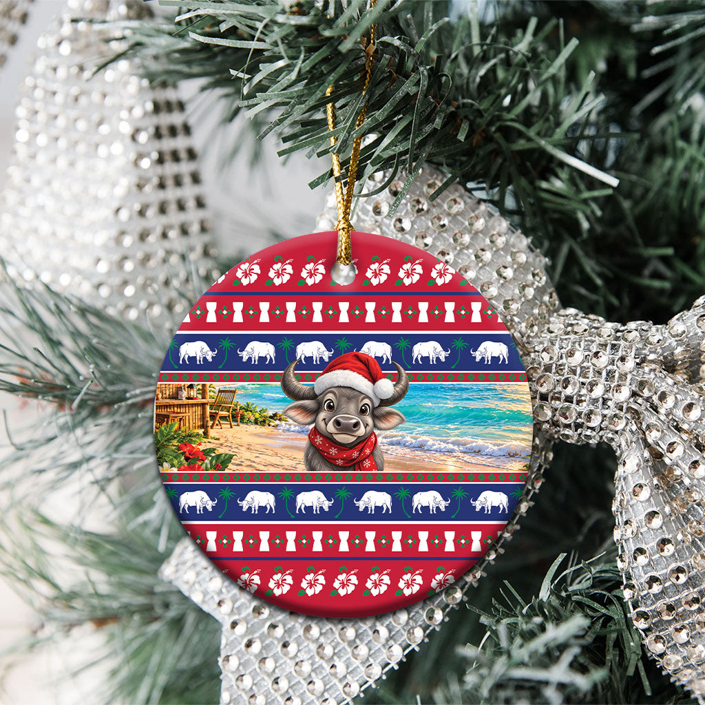 Guam Christmas Ceramic Ornament Felis Pasgua Carabao Santa LT05 - Polynesian Pride