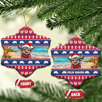 Guam Christmas Ceramic Ornament Felis Pasgua Carabao Santa LT05 Snow Flake Red - Polynesian Pride