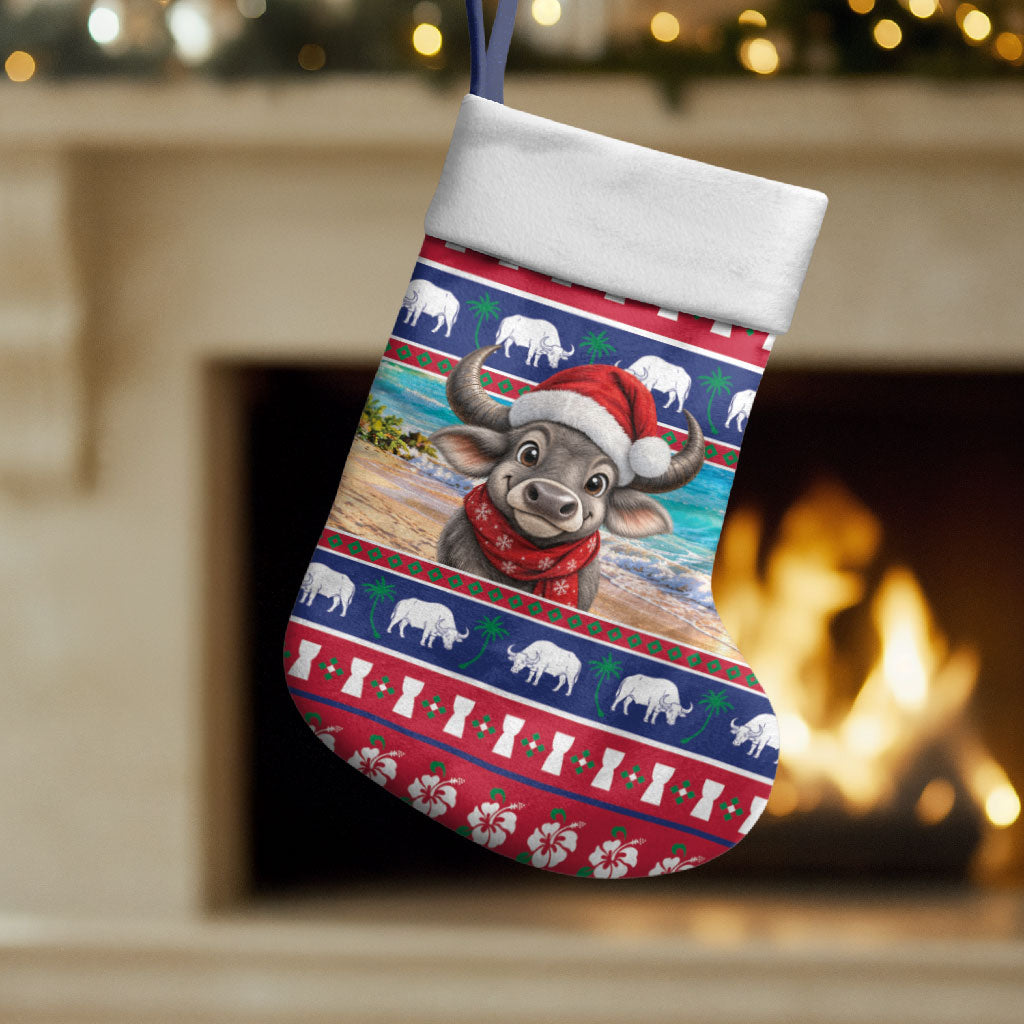 Guam Christmas Stocking Felis Pasgua Carabao Santa LT05 Set of 2 Red - Polynesian Pride