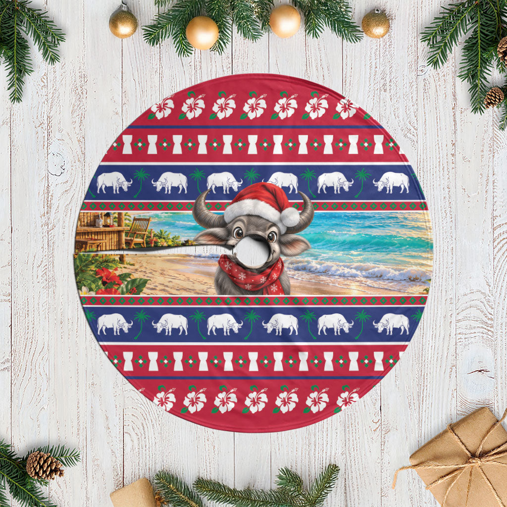 Guam Christmas Tree Skirt Felis Pasgua Carabao Santa