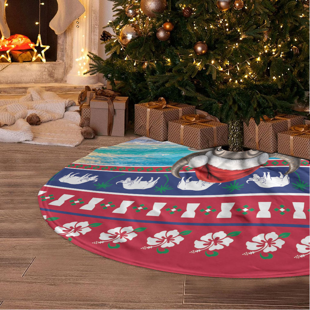 Guam Christmas Tree Skirt Felis Pasgua Carabao Santa