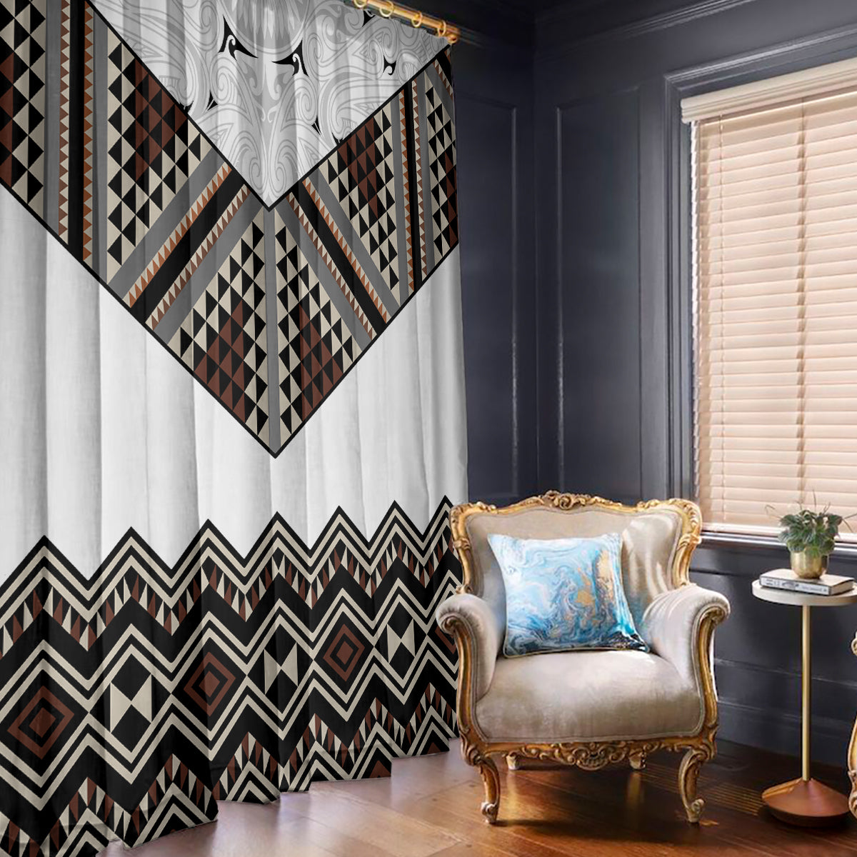 New Zealand Aotearoa Window Curtain Taniko Art Simple Style LT05 - Polynesian Pride