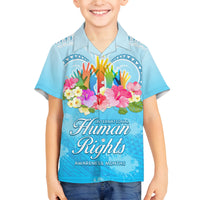 Universal Human Rights Month Family Matching Summer Maxi Dress and Hawaiian Shirt Polynesian Style LT05 Son's Shirt Blue - Polynesian Pride