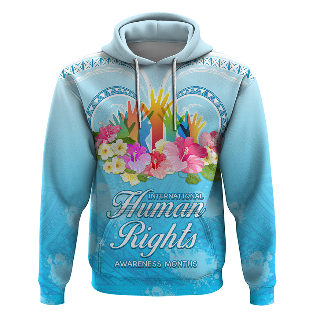 Universal Human Rights Month Hoodie Polynesian Style LT05 Blue - Polynesian Pride