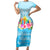 Universal Human Rights Month Short Sleeve Bodycon Dress Polynesian Style LT05 Long Dress Blue - Polynesian Pride