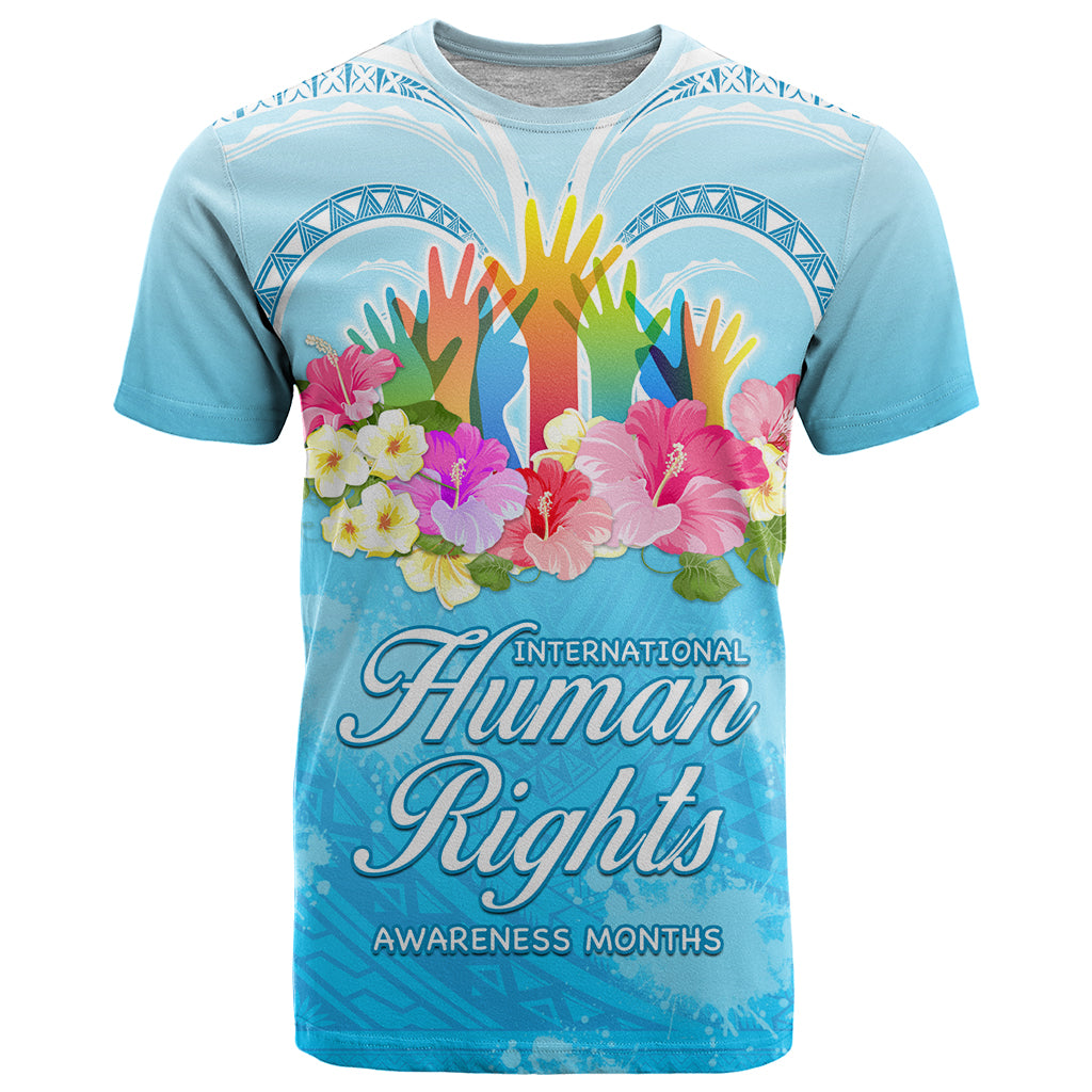 Universal Human Rights Month T Shirt Polynesian Style LT05 Blue - Polynesian Pride