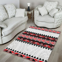 New Zealand Aotearoa Area Rug With Kowhaiwhai Pattern Red Version LT05 - Polynesian Pride