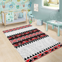 New Zealand Aotearoa Area Rug With Kowhaiwhai Pattern Red Version LT05 - Polynesian Pride