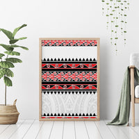 New Zealand Aotearoa Canvas Wall Art With Kowhaiwhai Pattern Red Version LT05 - Polynesian Pride