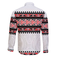 New Zealand Aotearoa Family Matching Short Sleeve Bodycon Dress and Hawaiian Shirt With Kowhaiwhai Pattern Red Version LT05 - Polynesian Pride