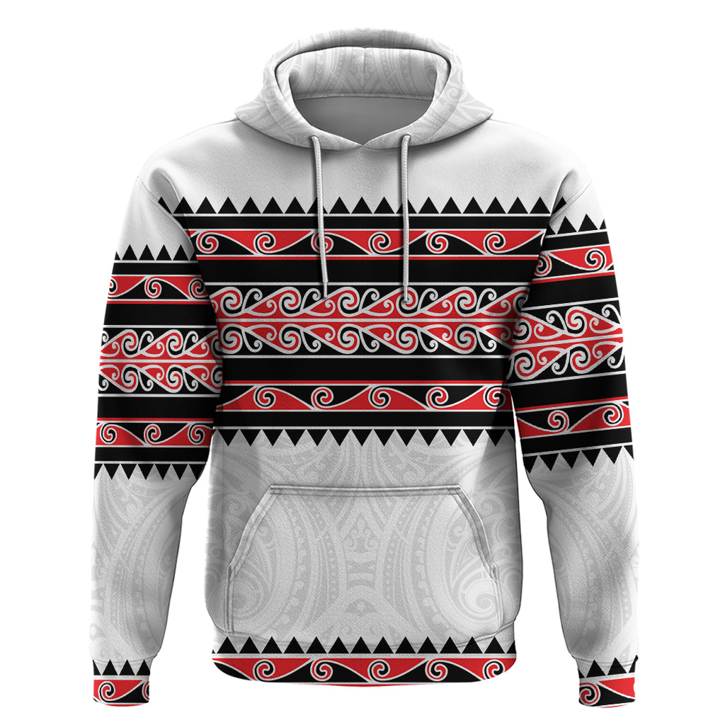 New Zealand Aotearoa Hoodie With Kowhaiwhai Pattern Red Version LT05 Red - Polynesian Pride