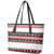 New Zealand Aotearoa Leather Tote Bag With Kowhaiwhai Pattern Red Version LT05 - Polynesian Pride