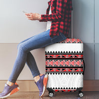 New Zealand Aotearoa Luggage Cover With Kowhaiwhai Pattern Red Version LT05 - Polynesian Pride
