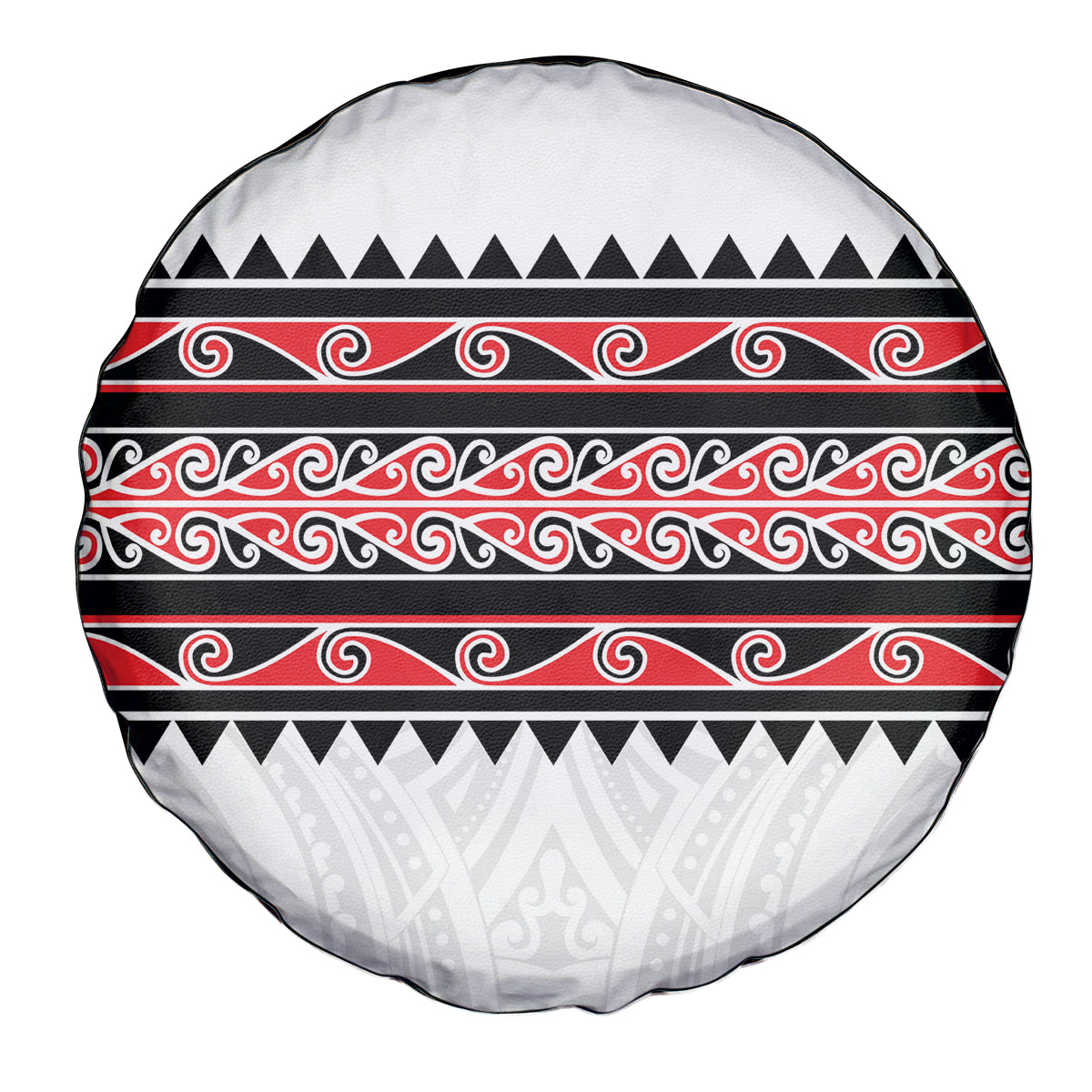 New Zealand Aotearoa Spare Tire Cover With Kowhaiwhai Pattern Red Version LT05 - Polynesian Pride