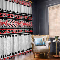 New Zealand Aotearoa Window Curtain With Kowhaiwhai Pattern Red Version LT05 - Polynesian Pride