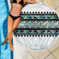 New Zealand Aotearoa Beach Blanket With Paua Shell Kowhaiwhai Pattern LT05 - Polynesian Pride