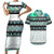 New Zealand Aotearoa Couples Matching Short Sleeve Bodycon Dress and Hawaiian Shirt With Paua Shell Kowhaiwhai Pattern LT05 Green - Polynesian Pride