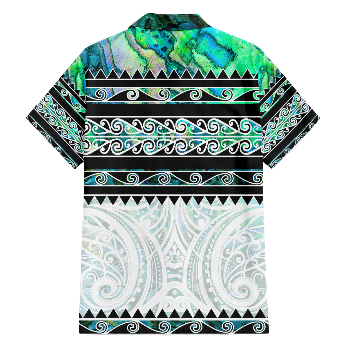 New Zealand Aotearoa Family Matching Off Shoulder Long Sleeve Dress and Hawaiian Shirt With Paua Shell Kowhaiwhai Pattern LT05 - Polynesian Pride