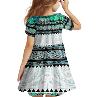 New Zealand Aotearoa Family Matching Off Shoulder Maxi Dress and Hawaiian Shirt With Paua Shell Kowhaiwhai Pattern LT05 - Polynesian Pride