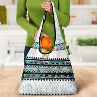 New Zealand Aotearoa Grocery Bag With Paua Shell Kowhaiwhai Pattern