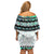 New Zealand Aotearoa Off Shoulder Short Dress With Paua Shell Kowhaiwhai Pattern LT05 - Polynesian Pride