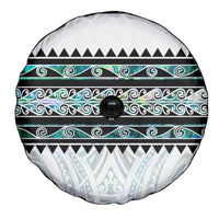 New Zealand Aotearoa Spare Tire Cover With Paua Shell Kowhaiwhai Pattern LT05 - Polynesian Pride