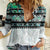 New Zealand Aotearoa Women Casual Shirt With Paua Shell Kowhaiwhai Pattern LT05 Female Green - Polynesian Pride
