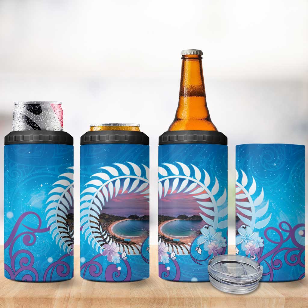 New Zealand Matapouri Beach Landscape 4 in 1 Can Cooler Tumbler