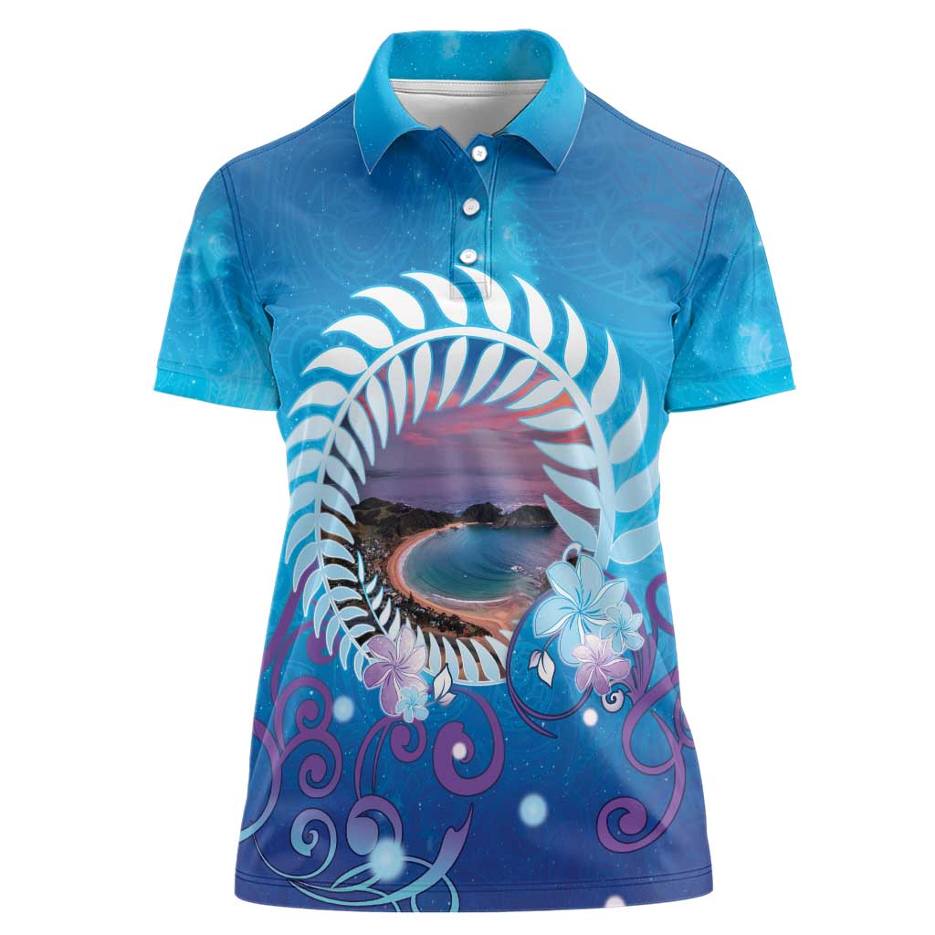 New Zealand Matapouri Beach Landscape Women Polo Shirt
